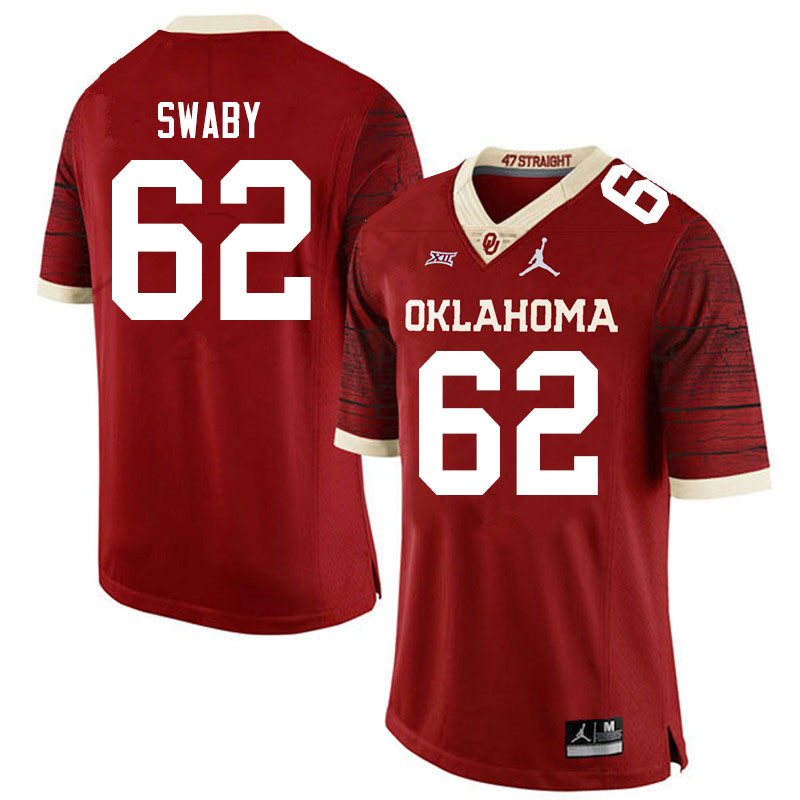 Men #62 David Swaby Oklahoma Sooners Jordan Brand Limited College Football Jerseys Sale-Crimson